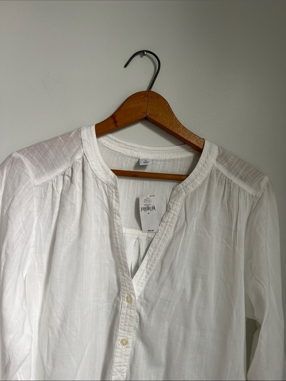 Old Navy | White Lightweight Henley Tunic #553045-00-1 NWT Medium - Picture 6 of 17